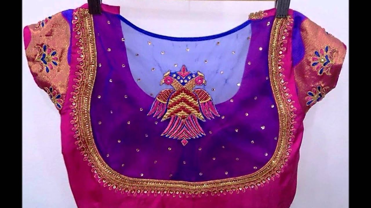 blouse designs in back neck designs video