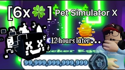 Trying to hatch the HUGE HACKED CAT with 6x🍀 luck in Pet Sim X [DAY 1]
