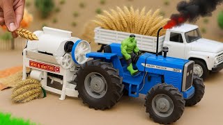 Mini Tractor Threshing Wheat | Amazing Village Machine Project | Thresher Working@TinyCreator786