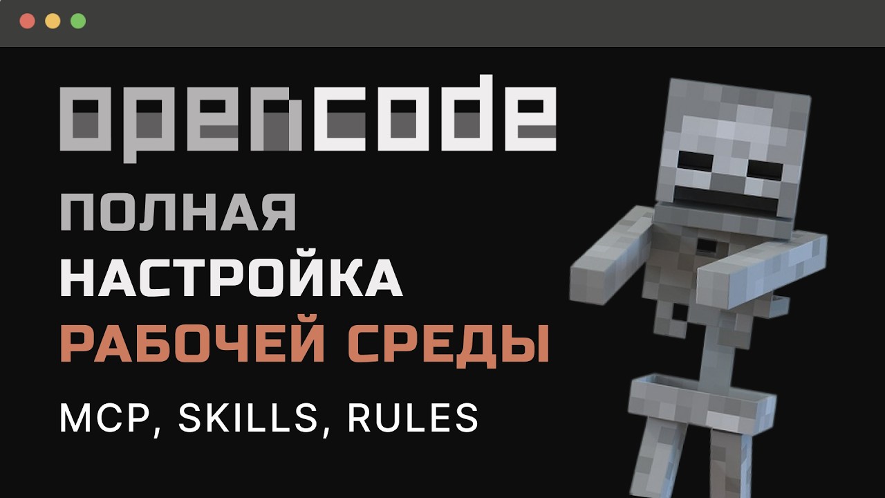 OpenCode ТУТОРИАЛ! Minimax БЕСПЛАТНО + MCP, Skills, Rules