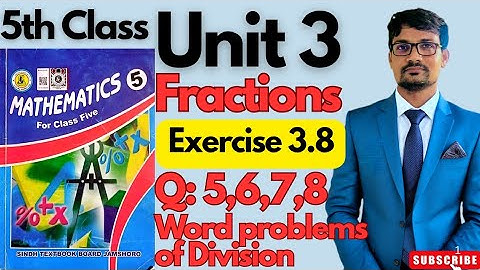 Maths class 5th | Exercise 3.8 | Unit 3 | Q: 5,6,7,8| Sindhtextbookboard 