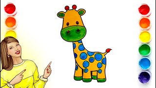 Easy paint I Cartoon Giraffe Drawing I Giraffe Paint Step by Step for Beginners I Color Art & Paint