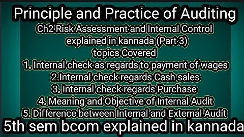 5th sem bcom Ch2 Risk Assessment and Internal Control chapter explained in kannada (part 3)