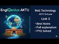 Web technology OneShot Unit 3-Part1 Aktu 3rd year 5thSem #aktu#engineering #webtechnology #oneshot