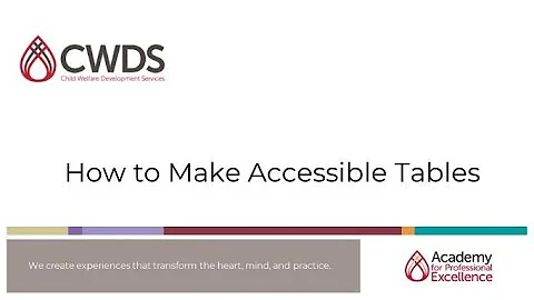 How to Make Accessible Tables