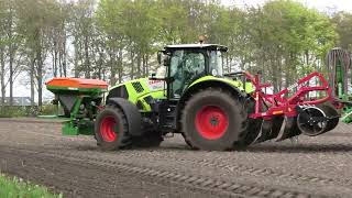 ZOMERGERST ZAAIEN MET EEN CLAAS AXION 810 EVERS GARRON AMAZONE