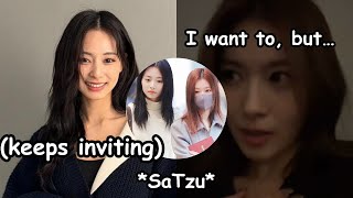 reason why sana keeps rejecting tzuyu’s invite to,  tzuyu is so sweet *satzu*