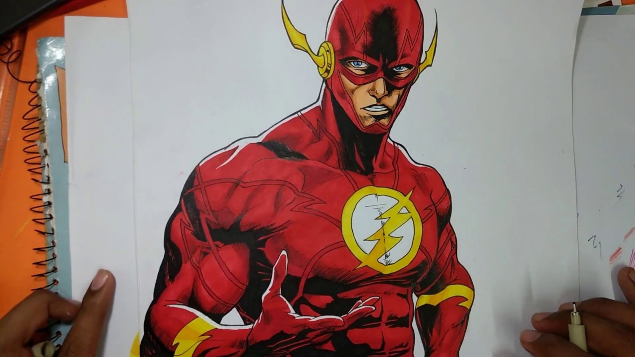 the flash superhero drawing