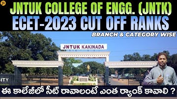 "ECET 2024 Cutoff Ranks for JNTUK College of Engineering: Category & Branch wise Breakdown" #ecet24