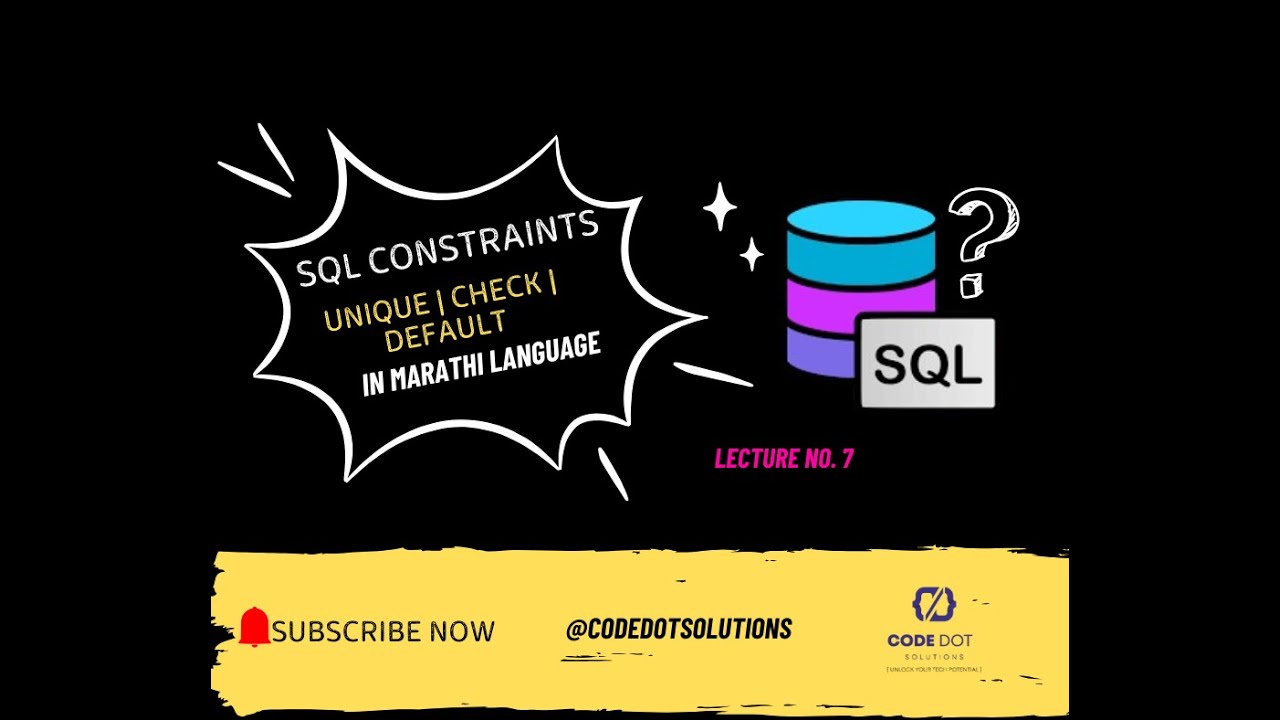 📌 SQL Constraints: UNIQUE | CHECK | DEFAULT - YouTube
