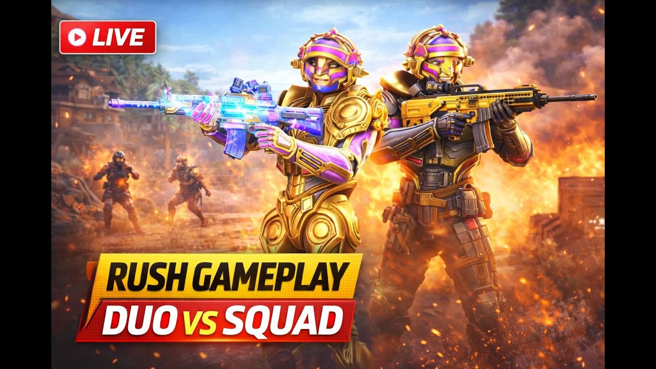 BGMI LIVE 🔴 Duo vs Squad Rush Gameplay | 20+ Kill Challenge? Intense Clutch Fights!
