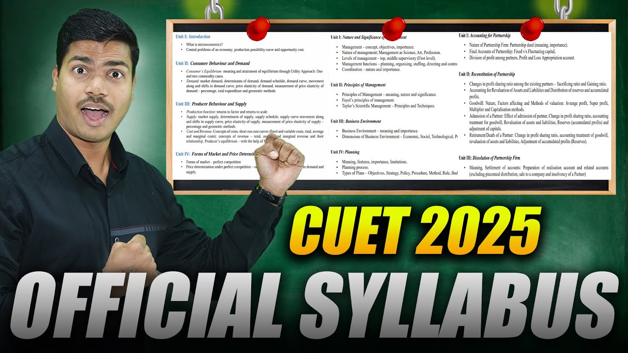 BIG CHANGES IN CUET 2025 OFFICIAL SYLLABUS | COMMERCE DOMAIN | Follow ...