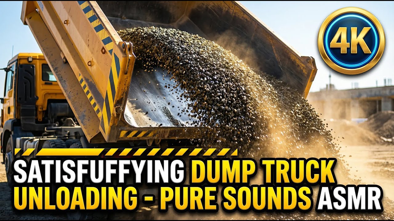 SATISFYING Dump Truck Unloading - Pure Sounds ASMR | 4K