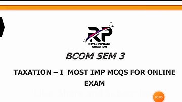 B.com sem-3|| Taxation-1 || Online exam mcqs