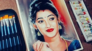 Most beautiful Indian girl oil painting, Aishwarya pisse painting screenshot 5