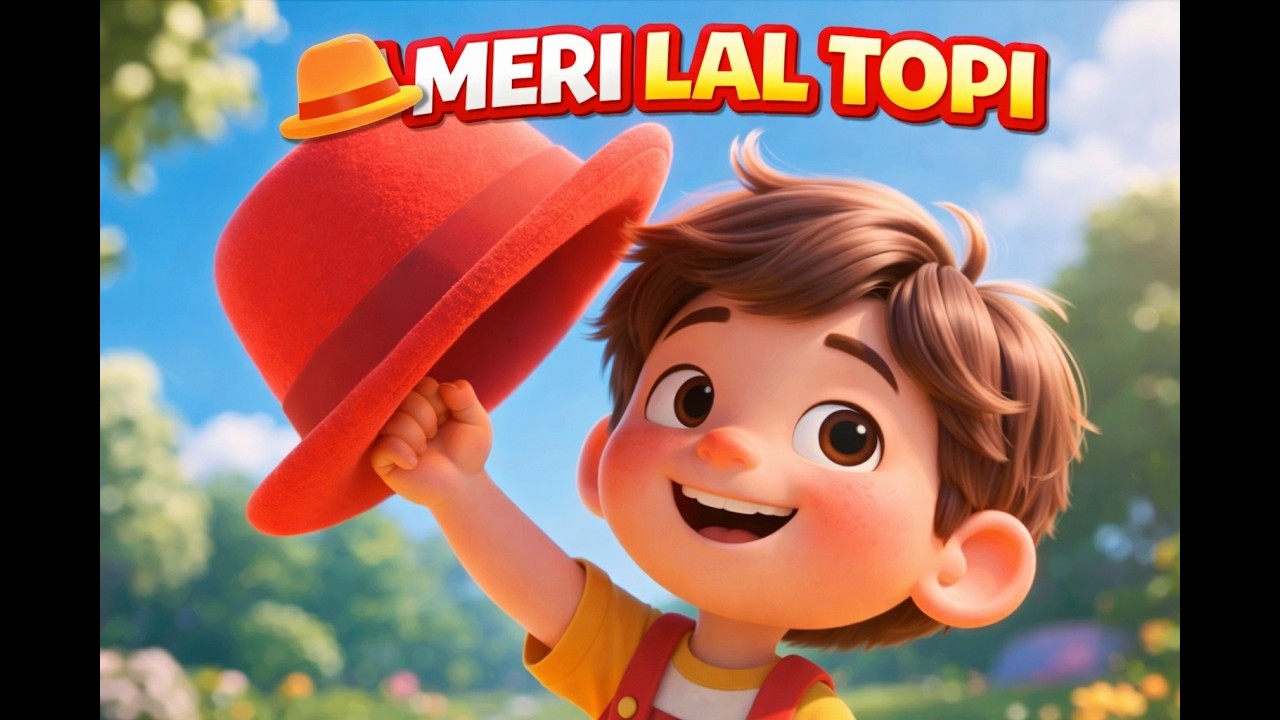 मेरी रंग-बिरंगी टोपी 🎩 | Fun Hindi Kids Song | Ready for School Song|मेरी प्यारी लाल टोपी