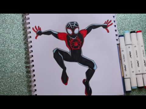 How to Draw MILES MORALES - step by step - YouTube