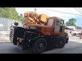 Isuzu Self Loader Truck Kobelco RK160-2 Rough Terrain Crane Installing Precast Cover Slab 