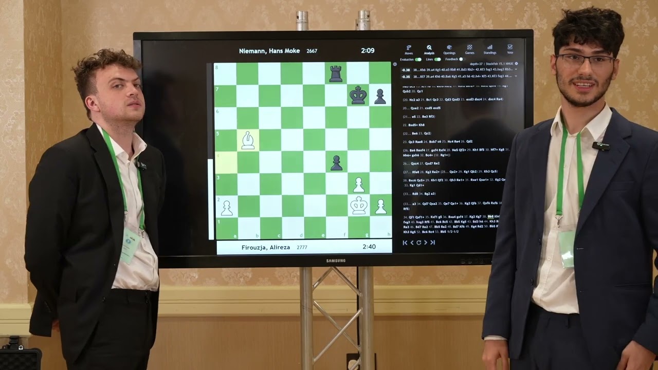 Hans Niemann plays Alireza Firouzja (FIDE #1 Blitz) in a 23 game