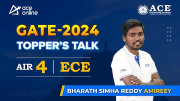 GATE 2024 Topper Bharath Simha Reddy AIR-4 (EC),ACE Classroom Student |Topper