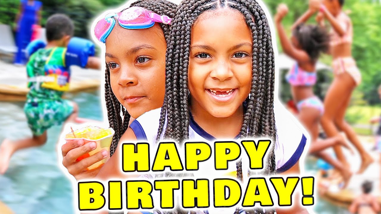 Twins 8th Birthday Pool Party Surprise! Happy Birthday!