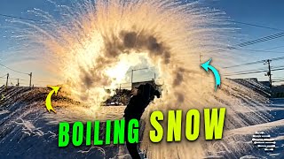 Boiling Water Instantly Turns to Snow