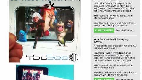 YouSee3D 3D Viewer for iPhone and Android is on crowd funder site INDIEGOGO