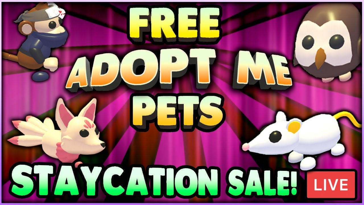 Adopt Me Pet Giveaway Free Legendary Pets Live Staycation Salebration Youtube - free aussie pets in adopt me roblox live pet giveaway