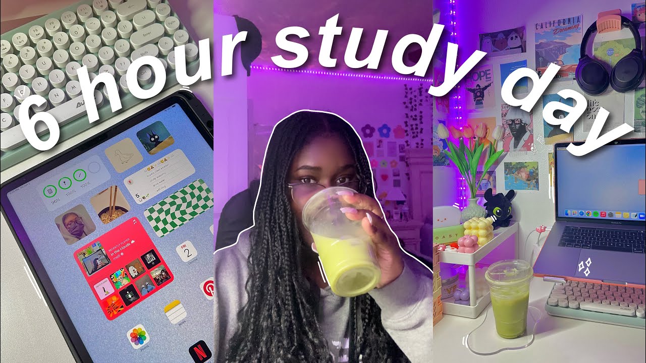 🌎📚 6 HOUR PRODUCTIVE STUDY VLOG | lots of studying, matcha, note taking ...