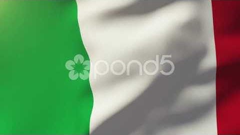 Italy Flag Waving In The Wind. Looping Sun Rises Style. Animation Loop