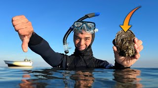 Crabber Tries DIVING for Oysters