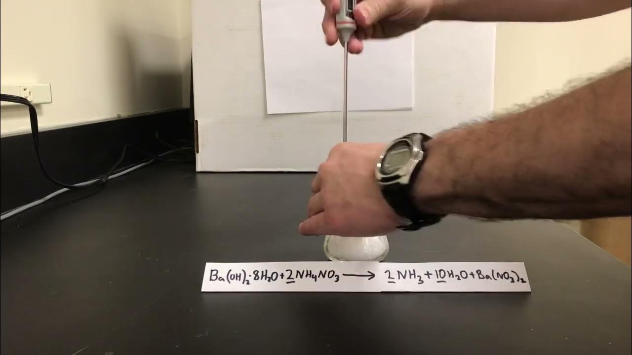 Endothermic Reaction Demonstration Barium Hydroxide Octahydrate with