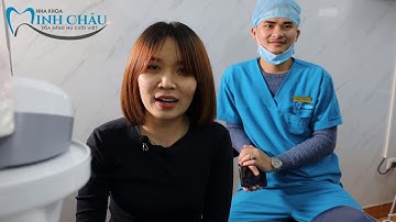 Khách hàng niềng răng mắc cài kim loại tại Nha Khoa Minh Châu.
