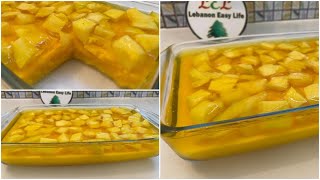 تحضير حلى المانجوالباردة بدون بيض وبدون كريما وبدون فرن - Mango dessert