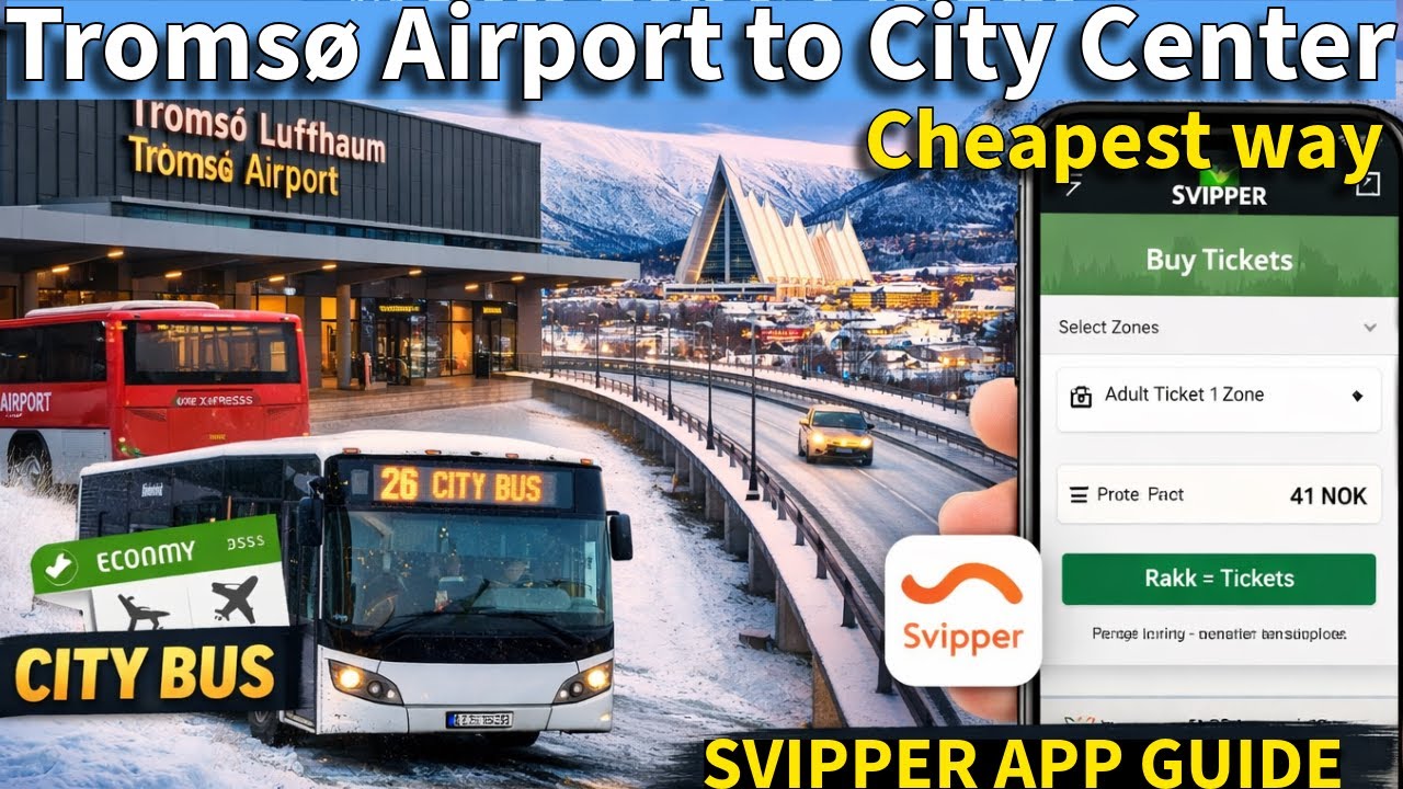 Tromsø Airport to City Center by Public Bus ❄️ | Cheapest Way Using SVIPPER App (2025)