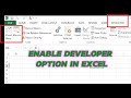 How to enable developer tab in excel I Excel VBA - User-Interface of VBA Screen I Excel VBA