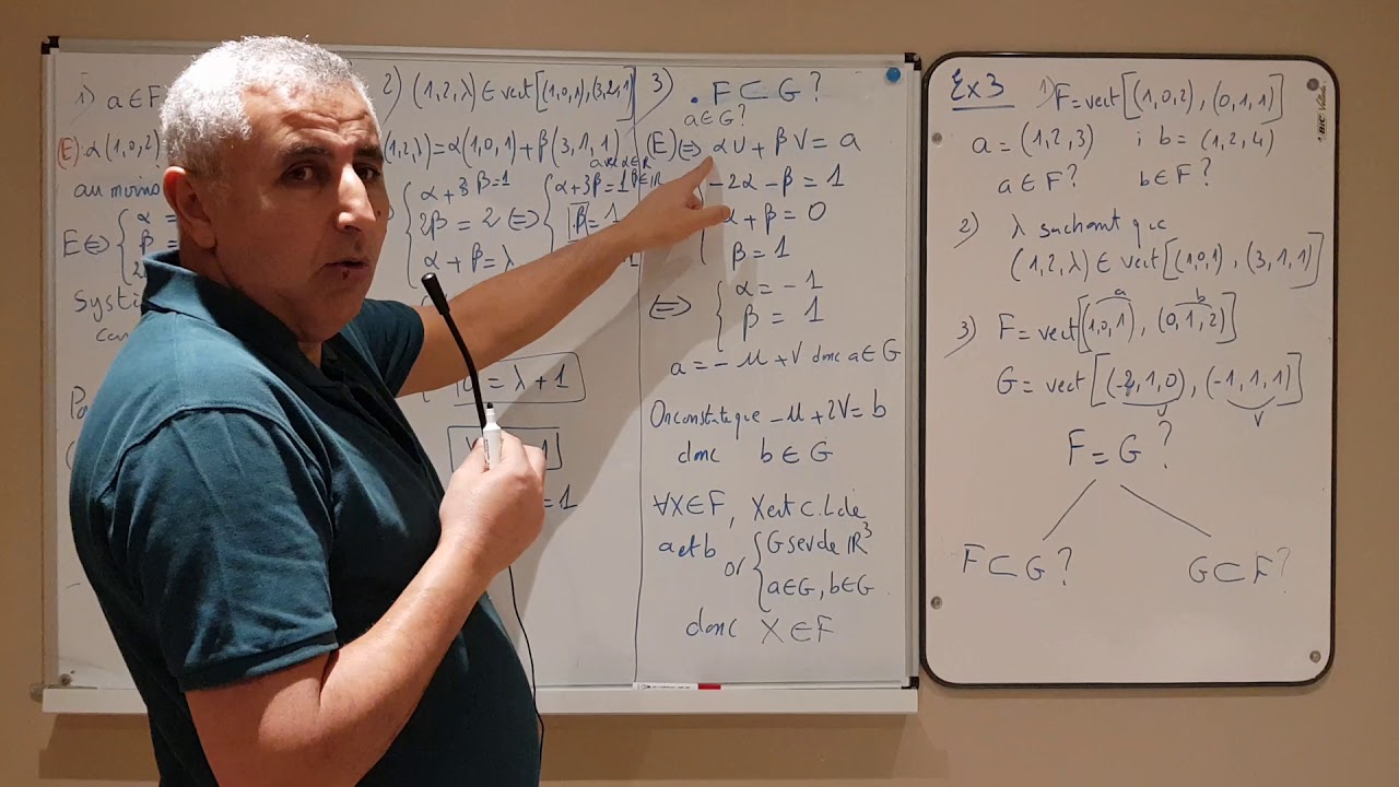 SEV engendré par une famille de vecteurs Ex2