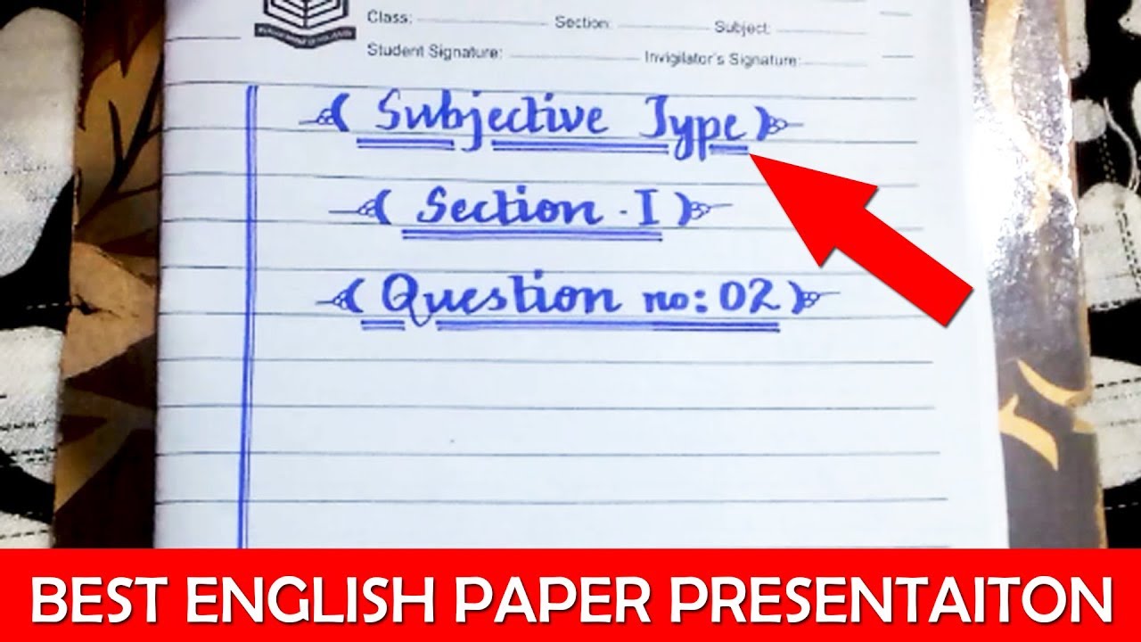 paper presentation class 10 english