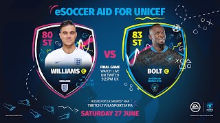 FIFA 20 | Robbie Williams vs Usain Bolt | eSoccer Aid for Unicef Tournament