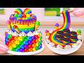 Rainbow Fish Scale Cake 🌈 The Most Satisfying Decorating Video✨Tiny Treat Creations