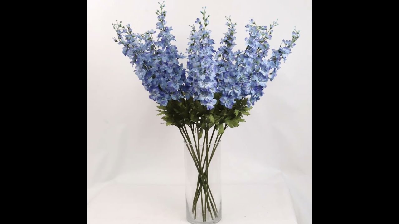 Silk Flower Delphinium 37" Long 25 Flowers 5 Buds White Filler Artificial Flower Spike Home