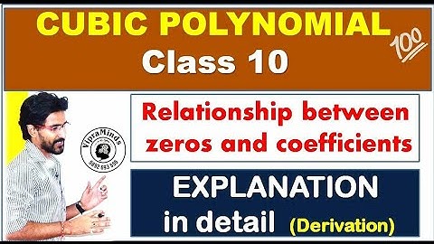 Class 10 Polynomials | Relationship between zeros and coefficients of cubic polynomial  | VipraMinds