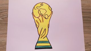 كاس العالم/رسم كاس العالم2022/تعلم كيف ترسم كاس العالم خطوة بخطوة/كاس كرة القدم