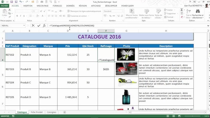 Excel Comment Afficher Des Images Dynamiquement Dans Une Feuille Youtube