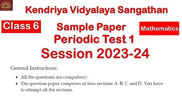 PT-1 Question Paper ||  Class-6  Maths || Sample Paper ||  Kendriya Vidyalaya
