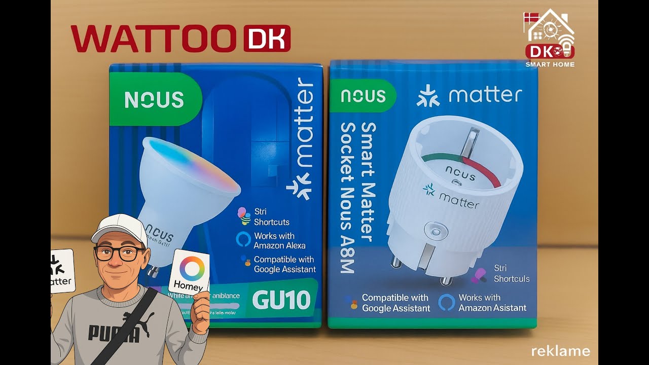 Test af Nous GU10 og Smart Plug med Matter – på Homey Pro