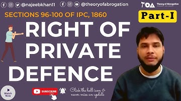 Right of private defence sec. 96-100 IPC: Part 1