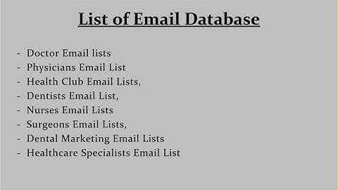 Healthcare Email Database