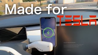 A magnetic Tesla phone mount that charges your phone - by Magbak!
