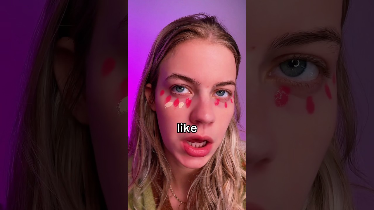Trying VIRAL pink under eyes hack? 🤨 *weird*